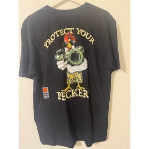 Protect Your Pecker Funny‎ Gun T-shirt Black Size Large